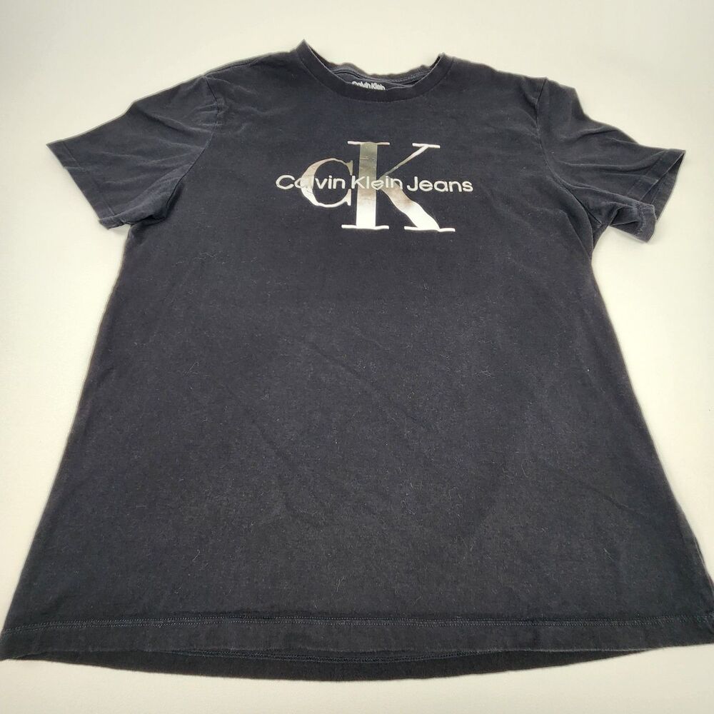 Calvin Klein Jeans CK Logo Graphic T-Shirt Men's Large Black Short Sleeve Tee